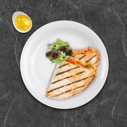 Quesadilla with texas bbq chicken
