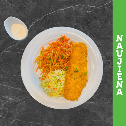 Crispy cod in corn crust