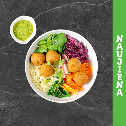 Bowl with vegetable falafels