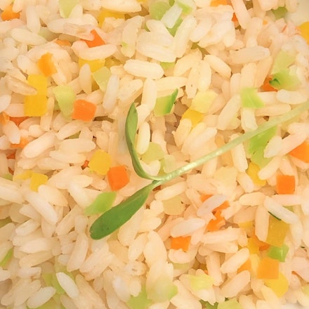 Rice with brunoise vegetables