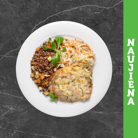 Baked pork tenderloin bacon and cucumbers