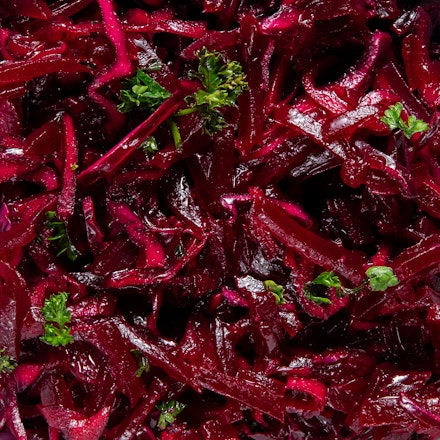 Blue cabbage and beetroot salad