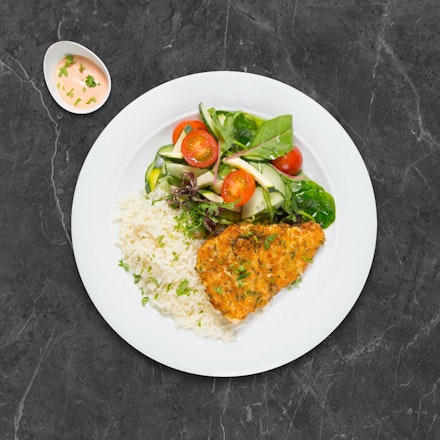 Cod with Džiugas cheese crust