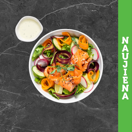 Salad with salted salmon