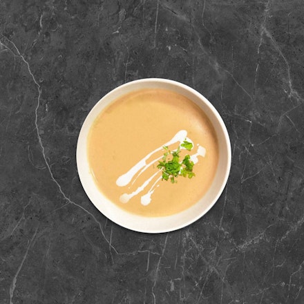 Creamy cauliflower soup seasoned 