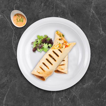 Tortilla with Texas BBQ chicken